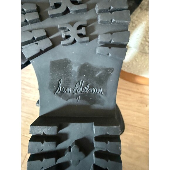 Sam Edelman Womens Black Lerue Over the Knee Boots Leather Sz 7 Lug Sole New - Picture 5 of 5